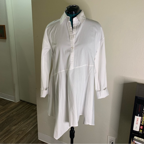 Cupio White long sleeve button up tunic - Picture 2 of 8